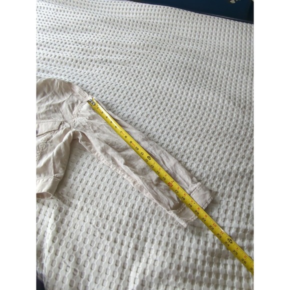 MM Lafleur Anna 2.0 Slubbed Stretch Linen Jacket Button Sz XL Cream Lightweight - Picture 10 of 13